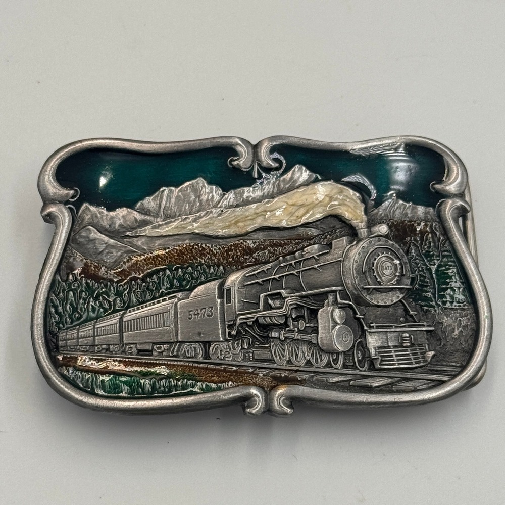 Vintage‎ 1984 Bergamot Brass Works Steam Train Locomotive Belt Buckle U-149 USA